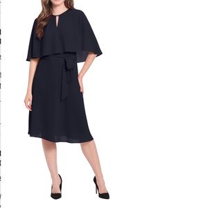 London Times Caplet Keyhole Fit & Flare Dress aim Navy Color- New W/Tag -Reemoly